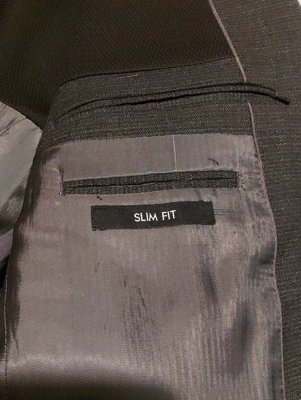 Jos. A. Bank Men's Charcoal Gray Two-Button Sport Coat 43R Slim Fit Wool Blend